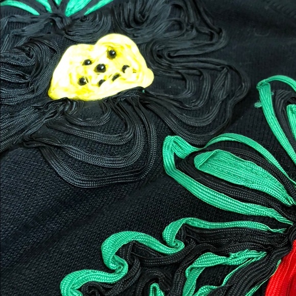 View new listing! ESCADA black floral sweater B9 - Picture 6 of 6